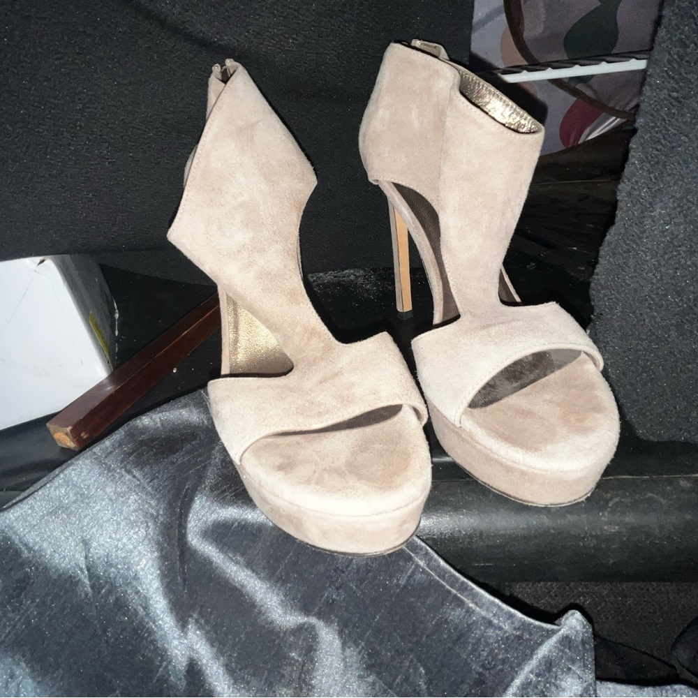 Elegant Beige Women's Platform Heels